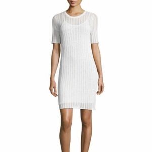 A.L.C. Soft Knit Open Knit Dress Cream White S Designer Bridal Shower Summer